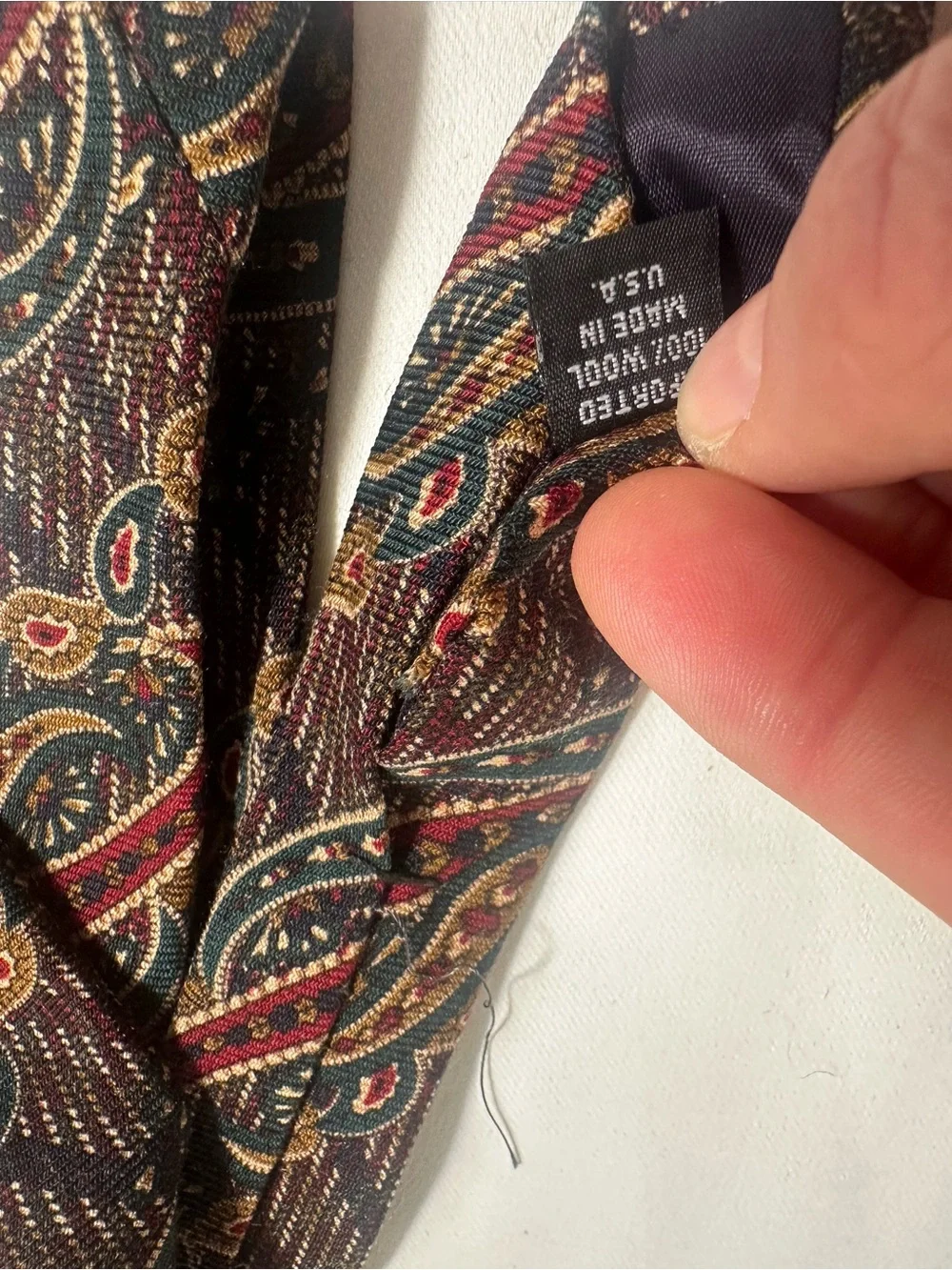 A42. Liberty of London Vintage Wool Silk Paisley Necktie British Designer Tie